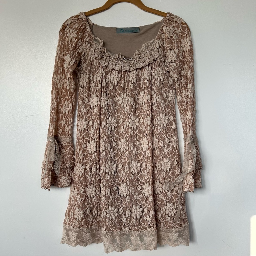 O2 Collection Coquette balletcore lace ruffle dress